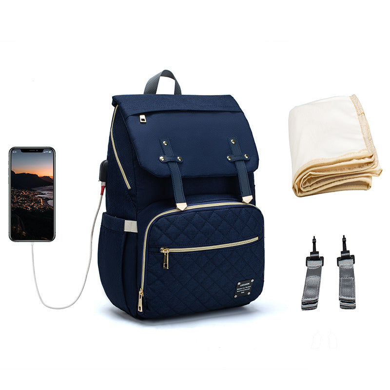 LEQUEEN Multifunctional Diaper Backpack – Large Capacity, Stylish & Travel-Ready for Moms