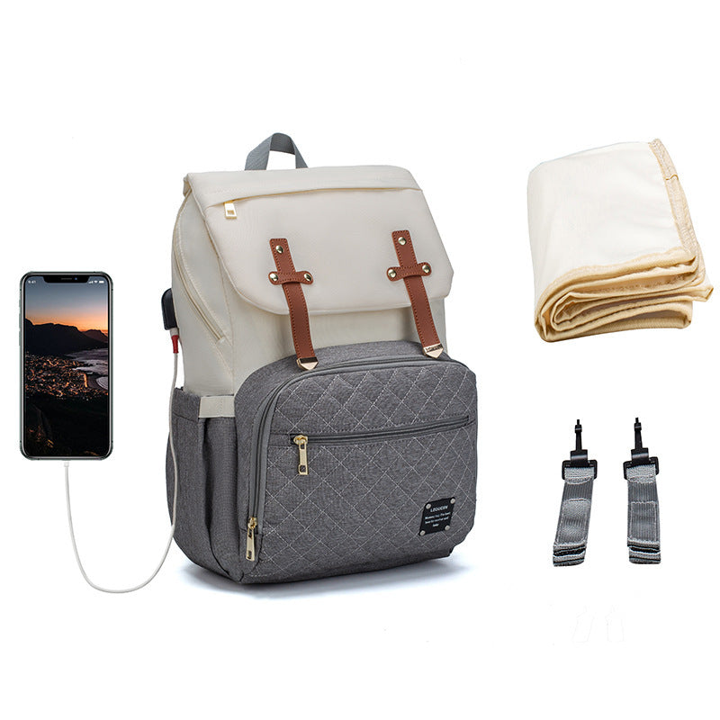 LEQUEEN Multifunctional Diaper Backpack – Large Capacity, Stylish & Travel-Ready for Moms