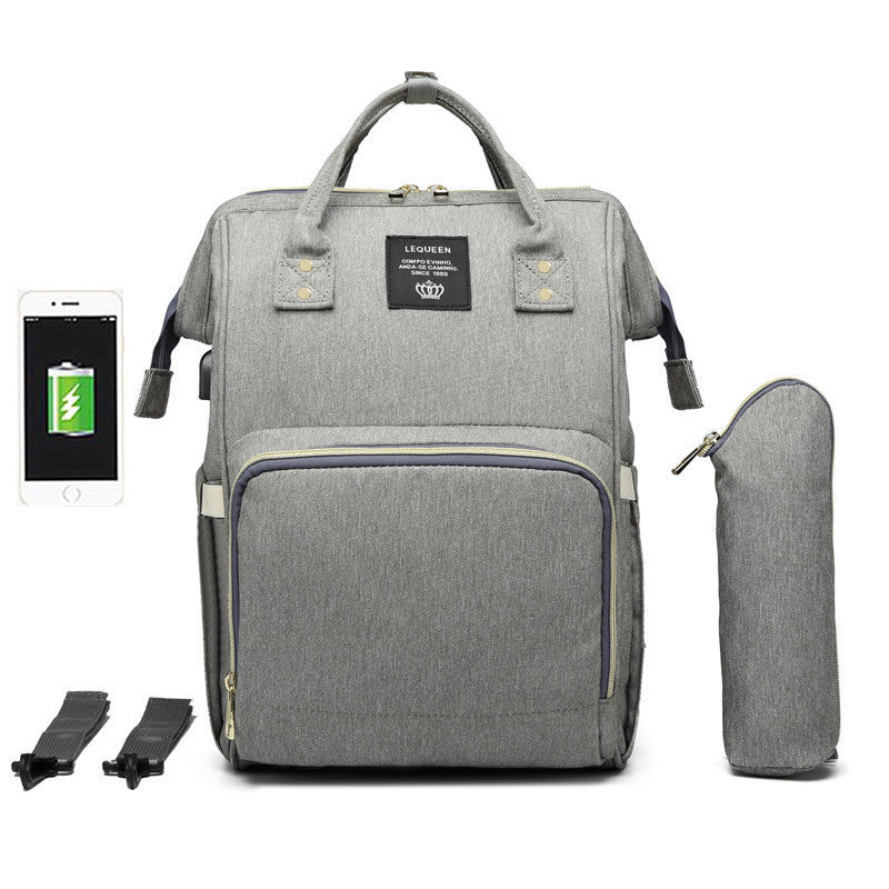 LEQUEEN Multifunctional Diaper Backpack – Large Capacity, Stylish & Travel-Ready for Moms