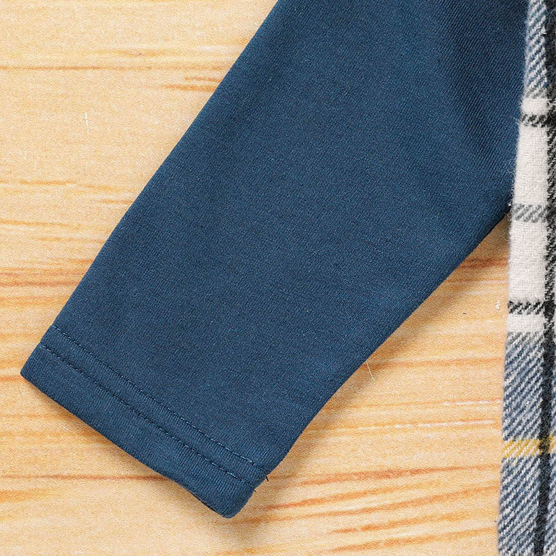 Toddler Boy Plaid Hoodie & Pants Set – 2-Piece Long Sleeve Outfit for Fall & Everyday Wear