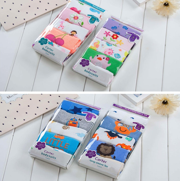 Cotton Long-Sleeve Baby Romper – Soft Autumn Onesie with Snap Closure