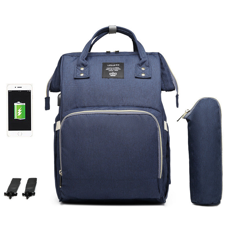 LEQUEEN Multifunctional Diaper Backpack – Large Capacity, Stylish & Travel-Ready for Moms