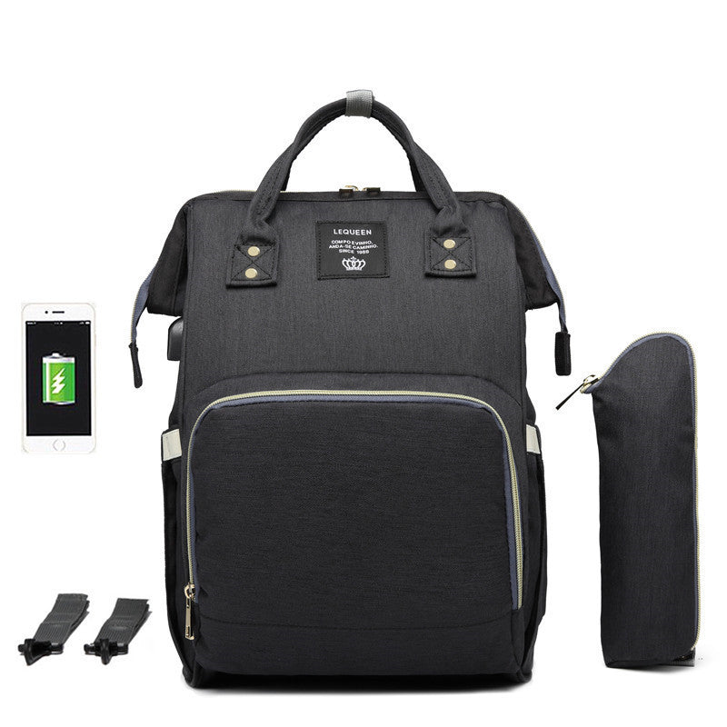 LEQUEEN Multifunctional Diaper Backpack – Large Capacity, Stylish & Travel-Ready for Moms