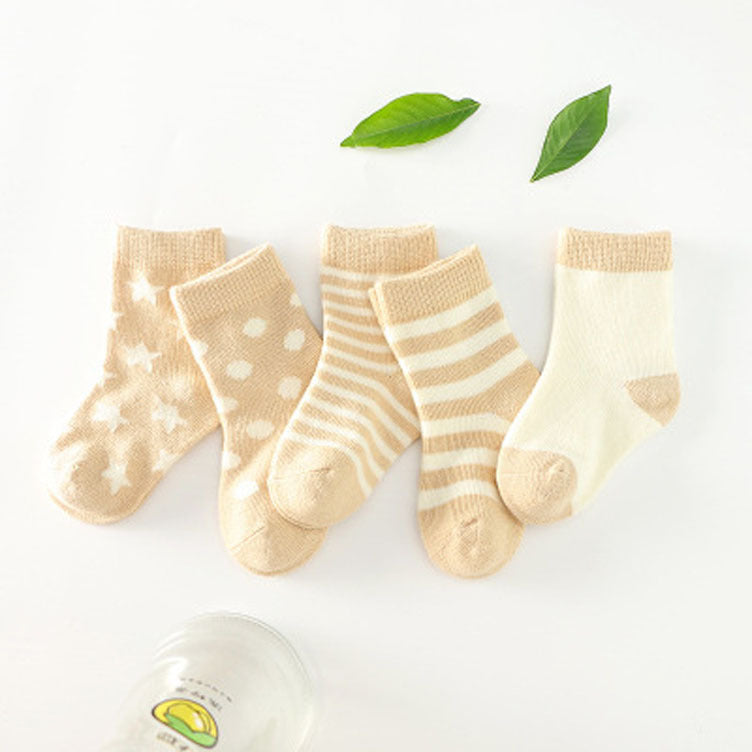 Breathable Cotton Jacquard Socks – 3 Size Options for Kids 0–6 Years