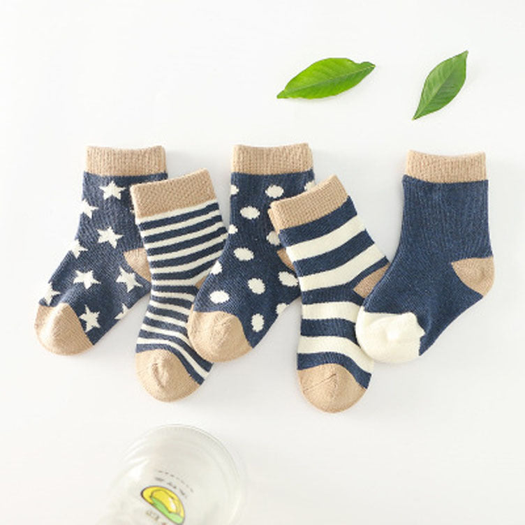 Breathable Cotton Jacquard Socks – 3 Size Options for Kids 0–6 Years