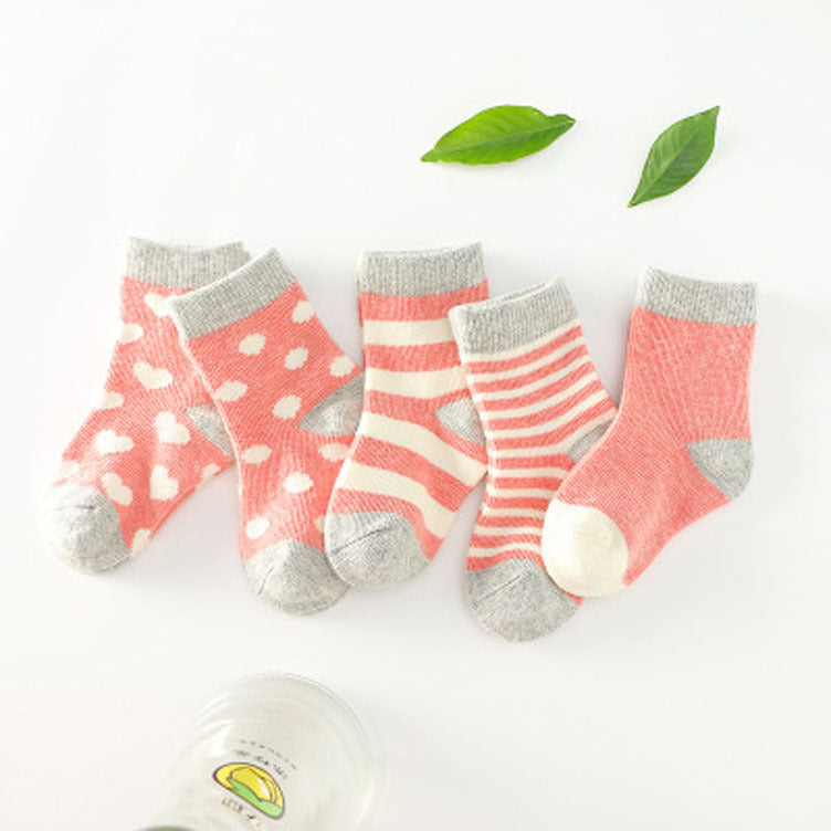 Breathable Cotton Jacquard Socks – 3 Size Options for Kids 0–6 Years