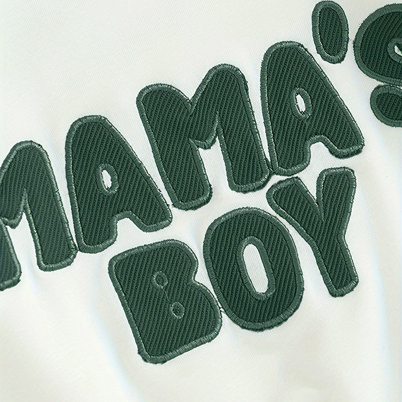 Mama’s Boy Toddler Outfit – 2-Piece Long Sleeve Sweatshirt & Pants Set (Casual & Cute)